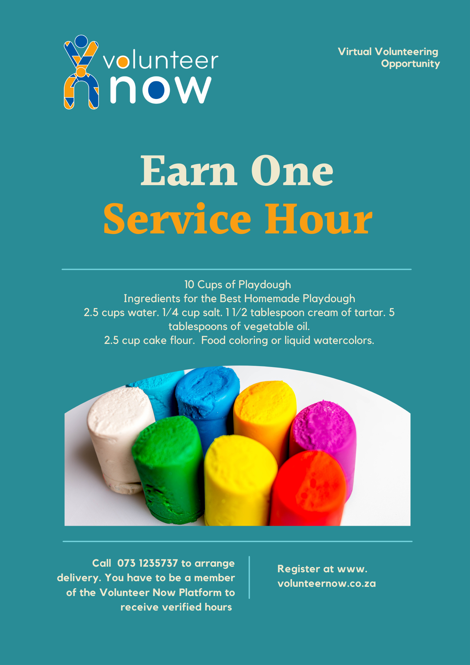 Make 10 Cups of Playdough and Earn Service Hours