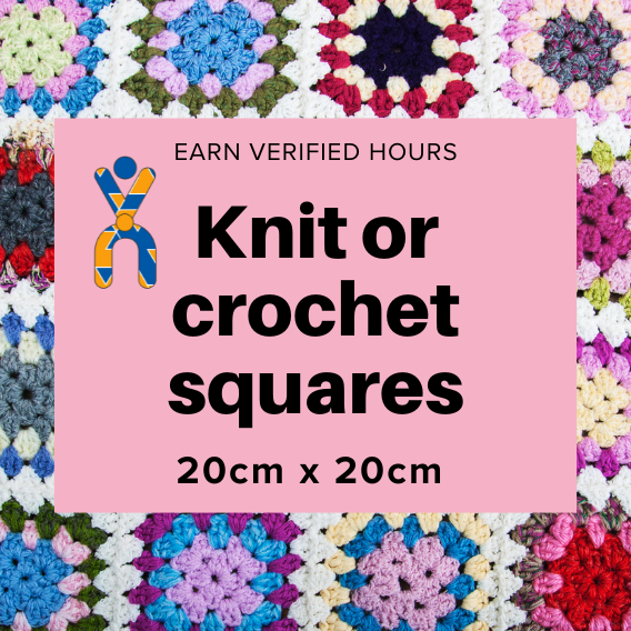 crochet or knit squares for verified service hours